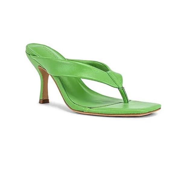 NWT Tony Bianco Bella Mulegreen Lime Nappa Sandals Heels - Picture 3 of 13